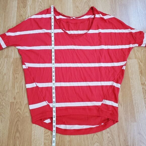 Free People Upstate Stripe Tee size Lg in Red - Picture 12 of 15